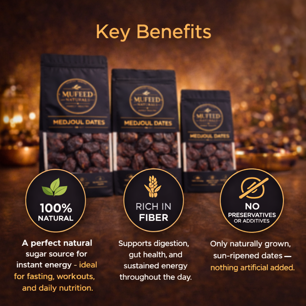 Premium Medjoul Dates - High Fiber Natural Energy Snack